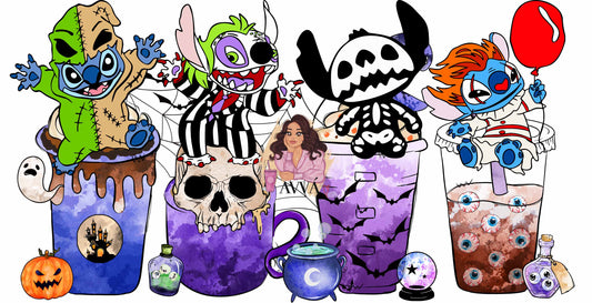 21 - Blue Thing N Cups Spooky UV DTF