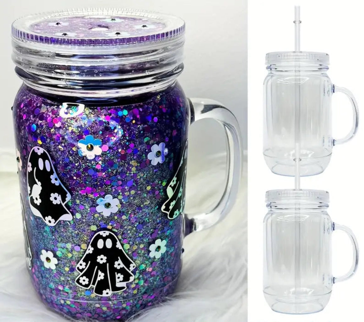 20oz Snow Globe Acrylic Plastic Mug