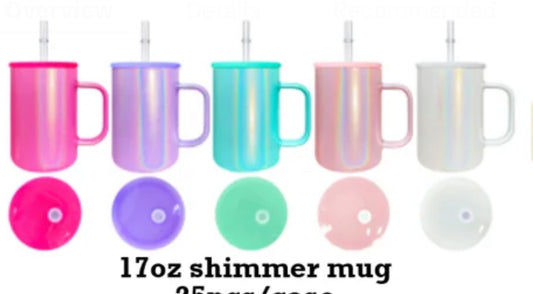 Shimmer Macaron Glass Mugs