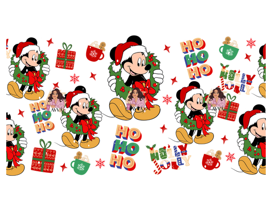 Christmas Cartoon Tis the Season Mickey 40 oz 2 piece Tumbler Wrap 