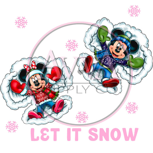 730 - Snow Mouse Pink -  Decal