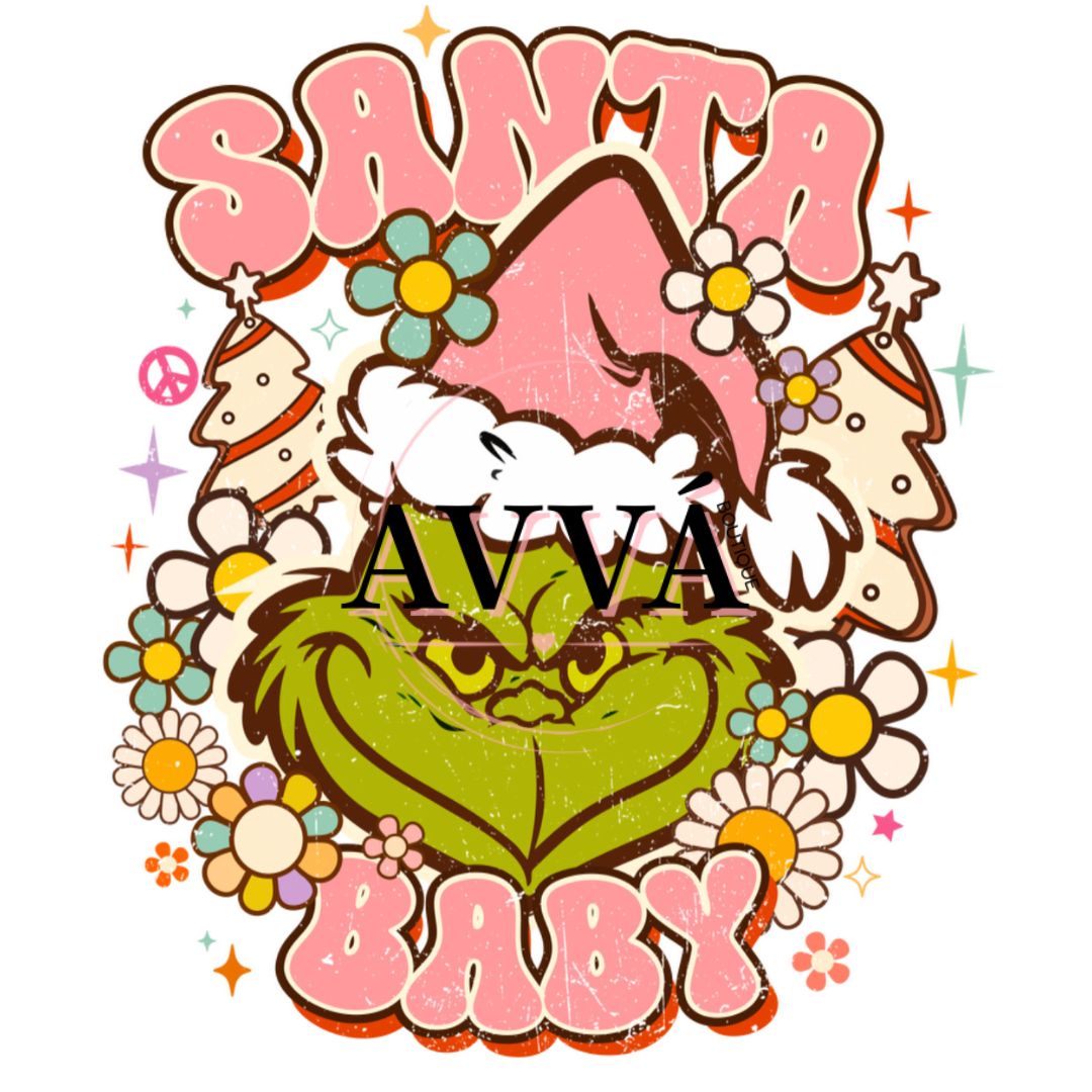 554 - Santa Baby Retro Decal