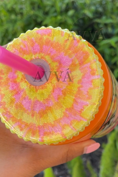 Tie Dye Summer Vibes 16oz glass can