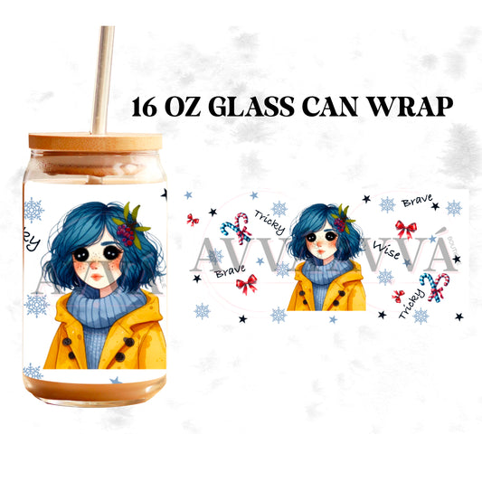 713 - EXCLUSIVE - Button Girl Christmas - Wrap