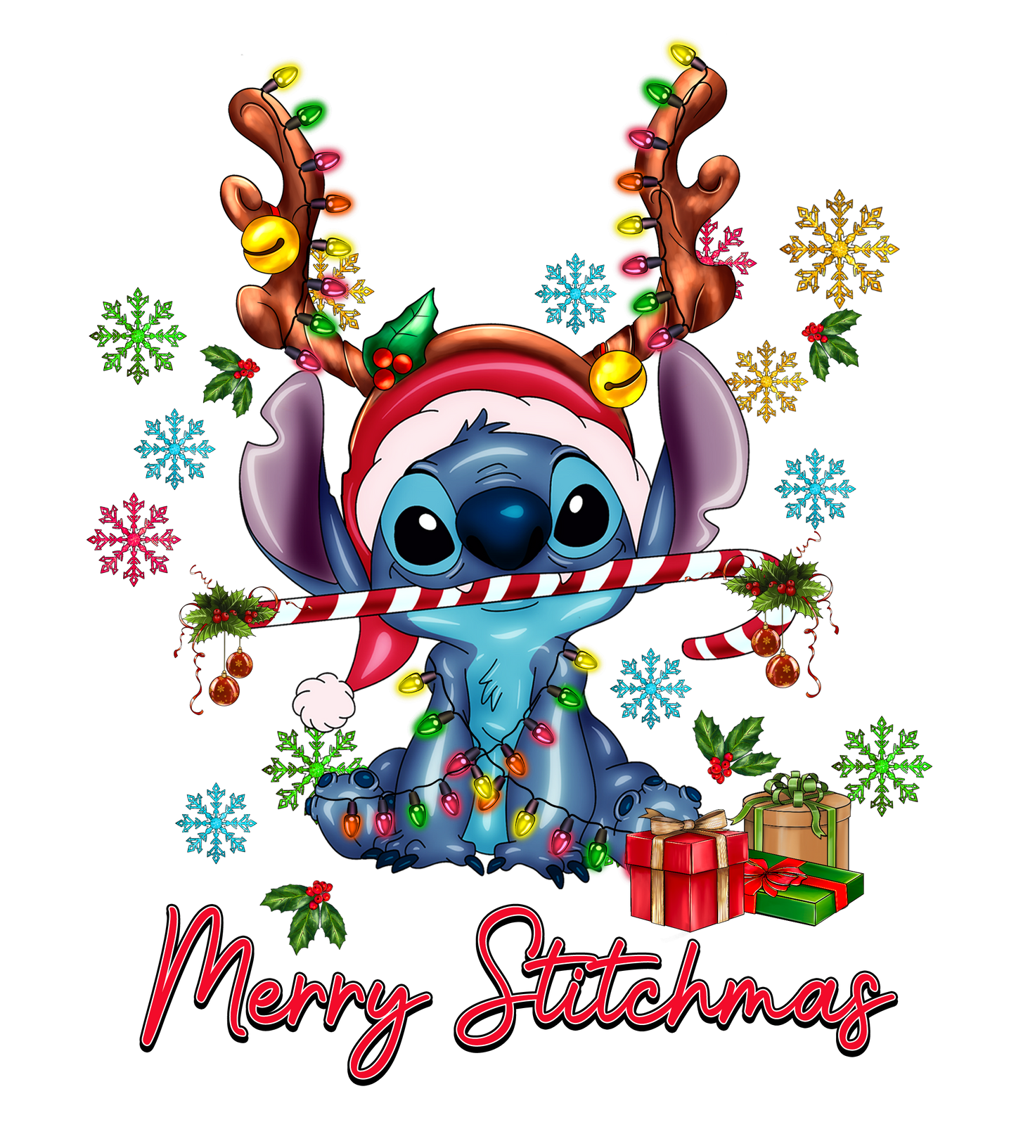 524 - Merry Blue Baby and Candy Canes  UV DTF Decal