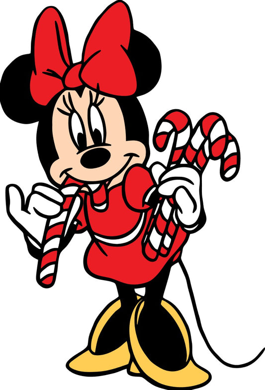 346 - Miss Mouse Candycane UV DTF Decal