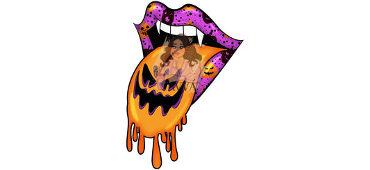 256 - Pumpkin Lips UV DTF Decal