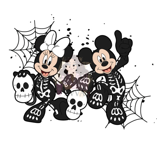 684 - Skellie Mouse Couple -  Decal