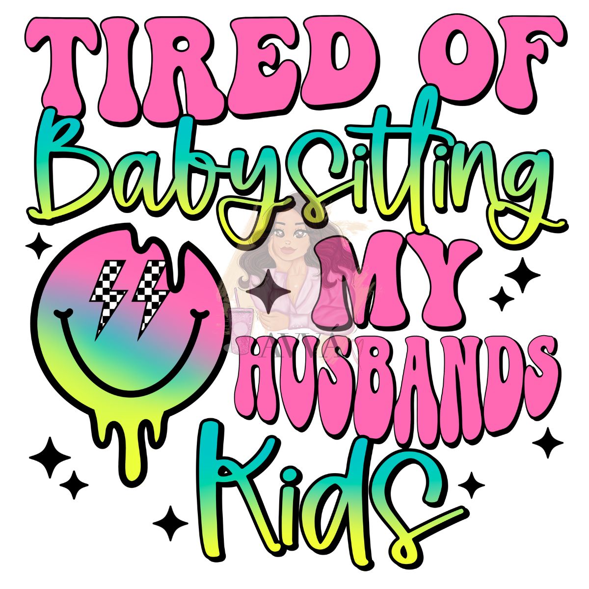 281 - Babysitting Husbands Kids UV DTF Decal