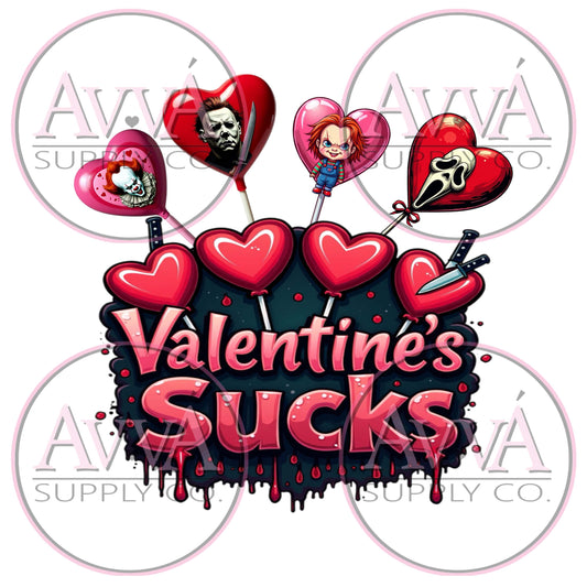 747 - V Day Sucks -  Decal