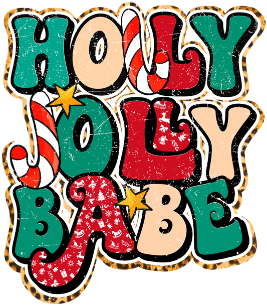 553 - Holly Jolly Babe Decal