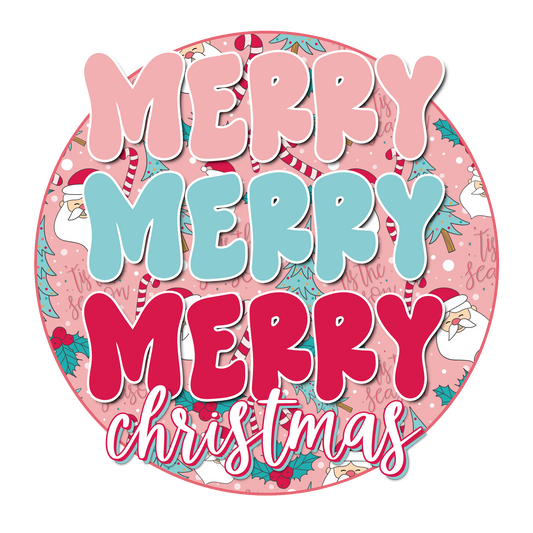 MerryXmas Pink Decal