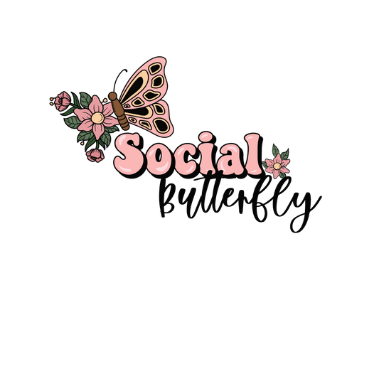 Social Butterfly Floral Decal