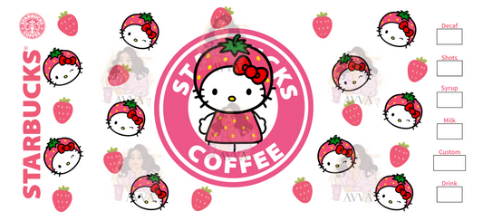 192 - Strawberry Starbies Kitty Libbey UV DTF