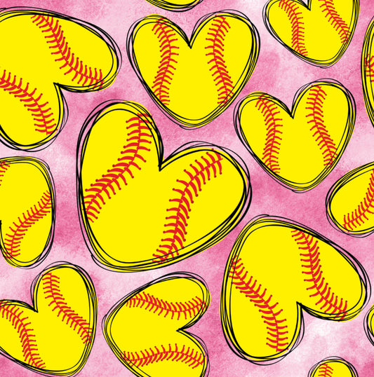 Softball Hearts 12x12