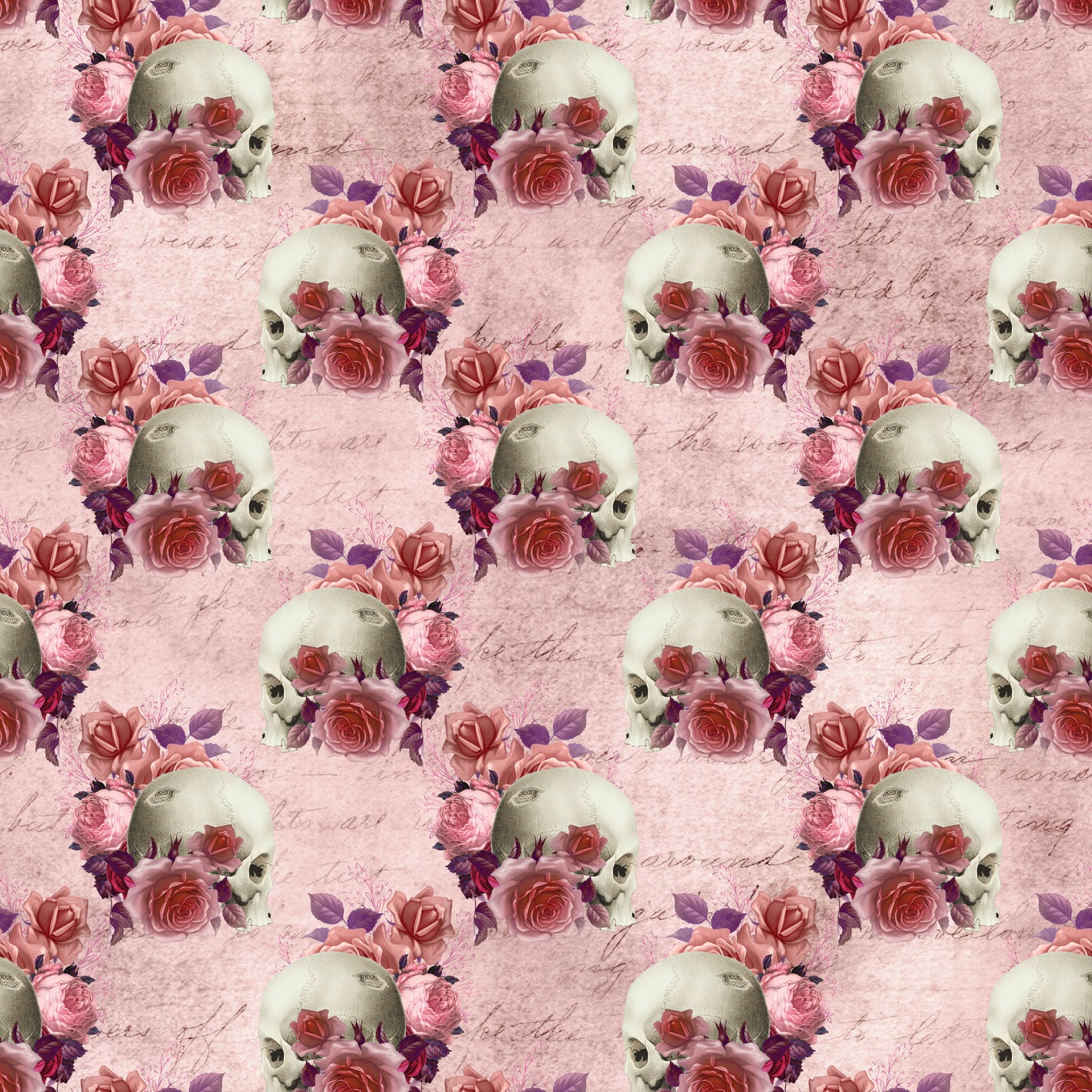 Pink Floral Skulls